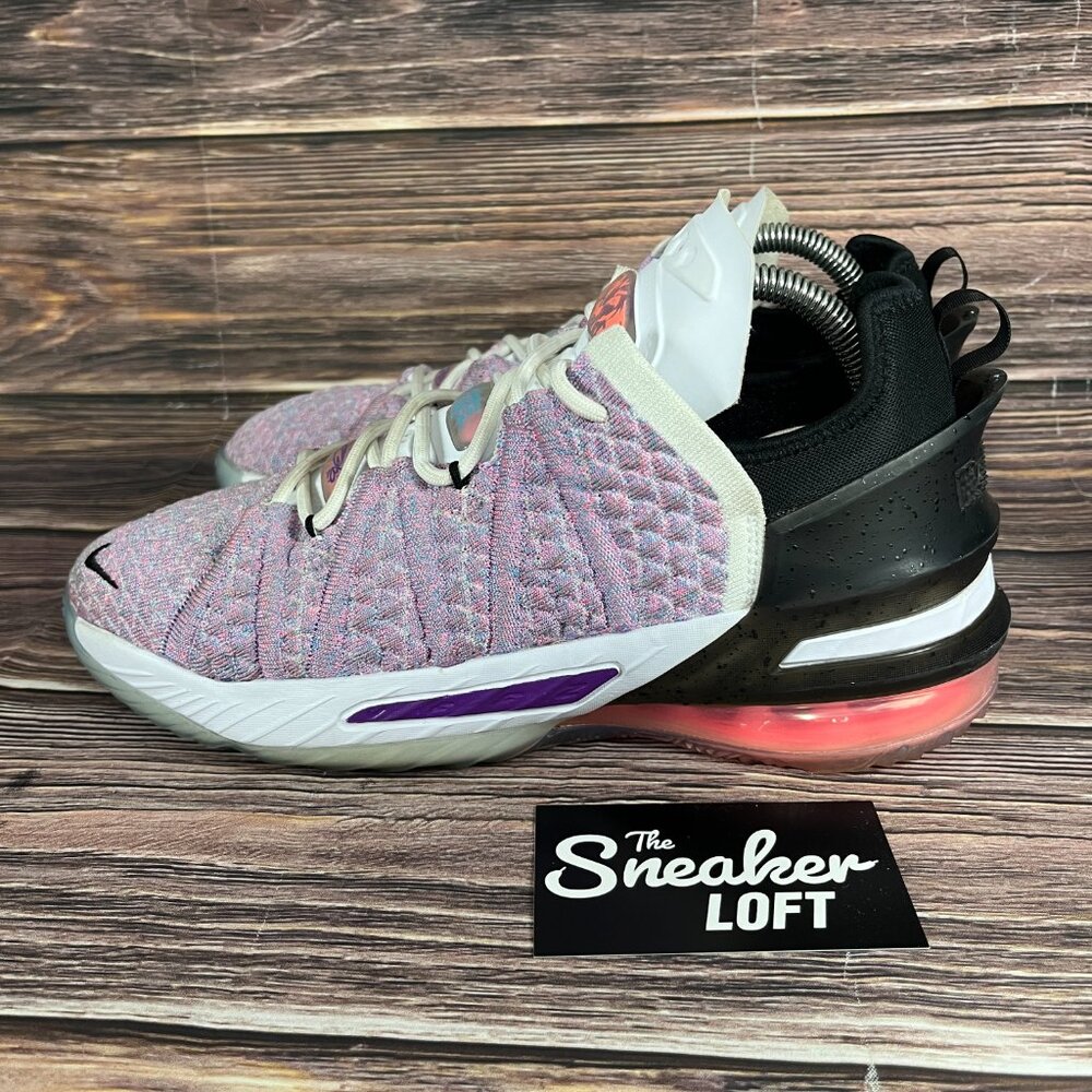 Nike LeBron 18 XVIII Youth Purple‎ White Basketball Shoes - Picture 3 of 8